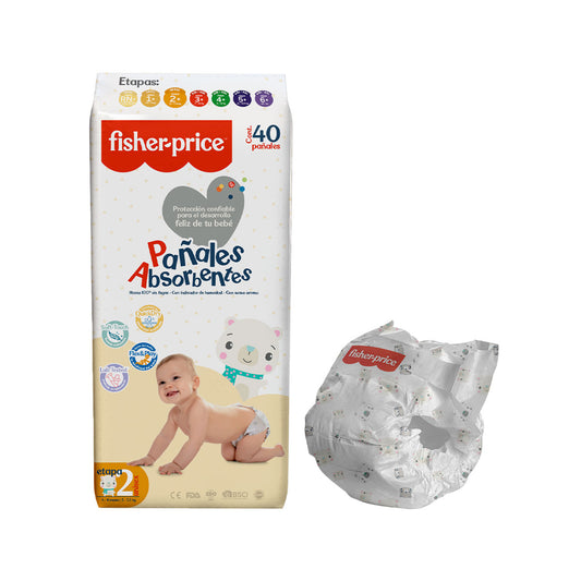 Fisher Price - Pañal para Bebé (Etapa 2) - Pack 240 pañales
