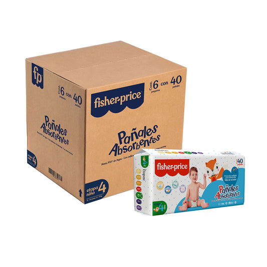 Fisher Price - Pañal para Bebé (Etapa 4) Niño - Pack 240 pañales
