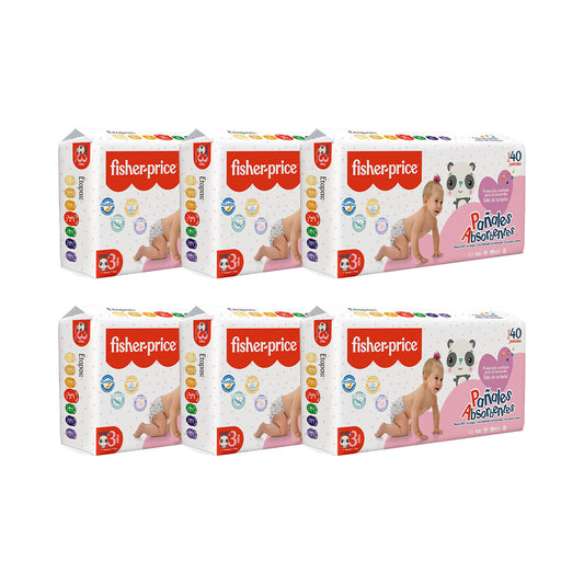 Fisher Price - Pañal para Bebé (Etapa 3) Niña - Pack 240 pañales