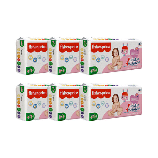 Fisher Price - Pañal para Bebé (Etapa 4) Niña - Pack 240 pañales
